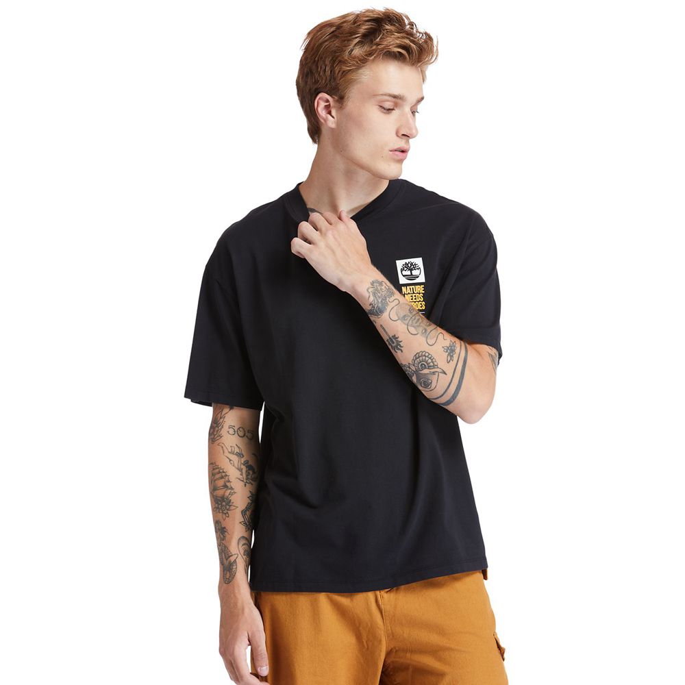 Camisetas Masculino - Timberland Heritage Short-Sleeve Back-Print Graphic - SIGHB1583 - Pretas